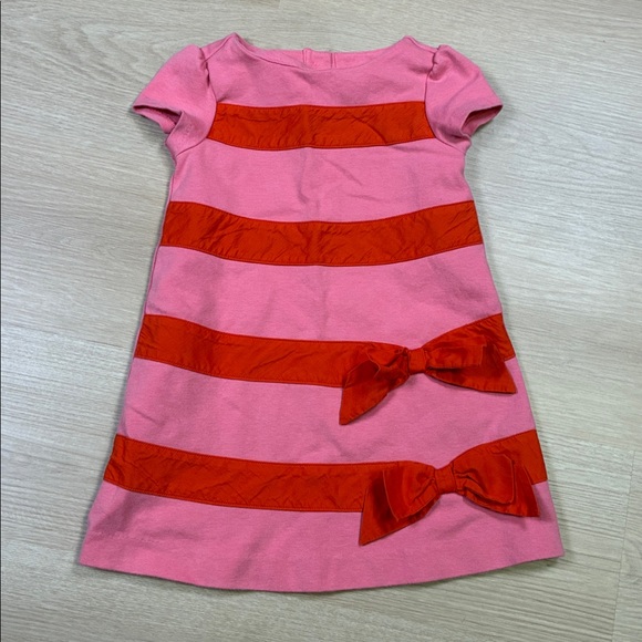 Janie and Jack Other - Janie and Jack Pink Orange Striped Dress with Bow Details 3T